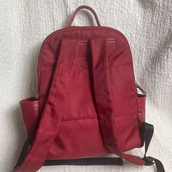Tutilo Synthetic leather & Nylon Red padded Backpack gold tone hardwares . main image 9